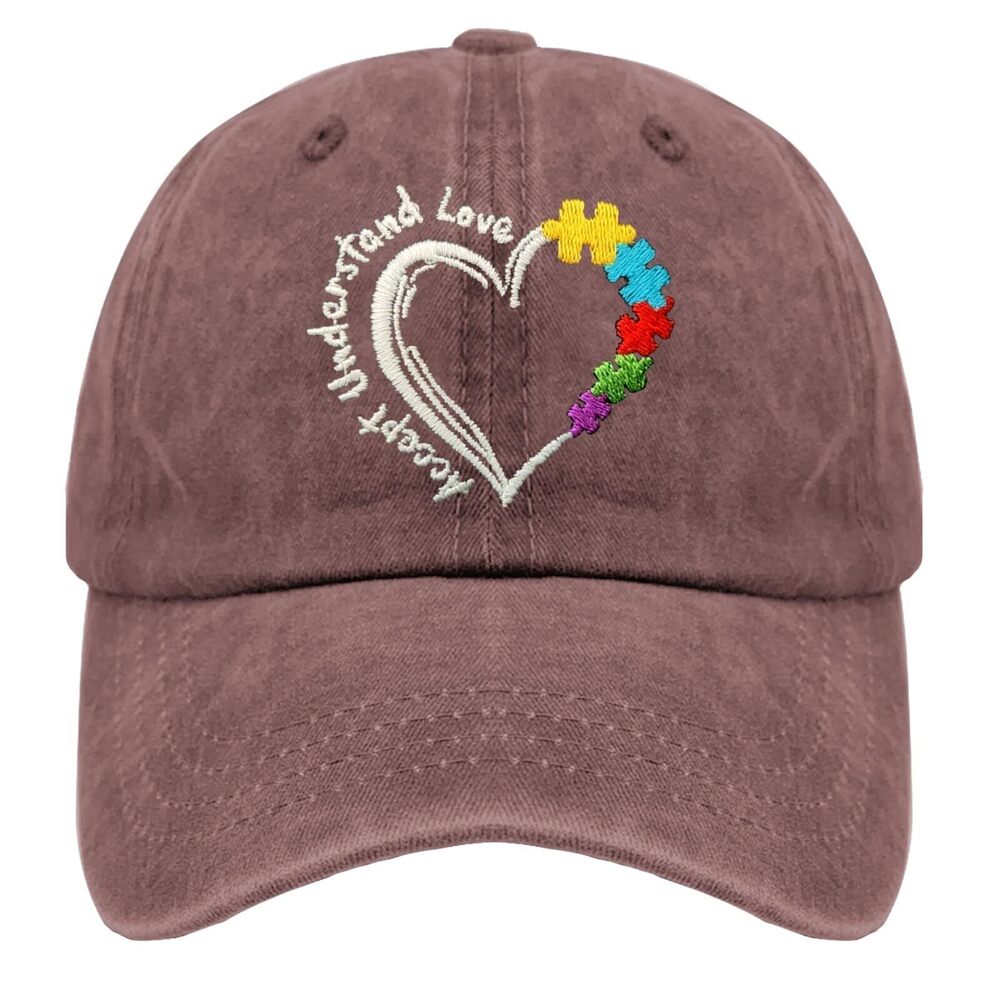 9486 Accept Understand Love Autism Awareness Cowboy Hat Humor Baseball Caps